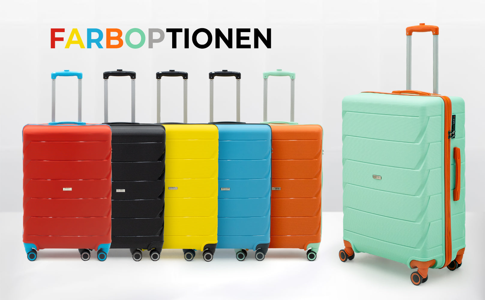 Capella Koffer 3 Set – Polypropylen Hartschalenkoffer, Ultraleicht & Kratzfest, 360° Rollen, Zahlenschloss, Größen Groß, Mittel, Kabine (Grau, Groß)