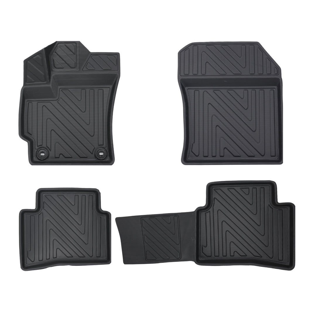 Fußmatten Set für Toyota Corolla 2018 4-teiliges 3D Auto-Fußmatten-Set – Universell | Hoher Rand | Zuschneidbar | Rutschfest | Ganzjahrestauglich