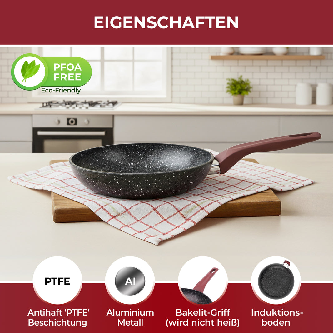24 cm Geschmiedete Sautierpfanne mit schwarzem Griff – TITAN PLUS