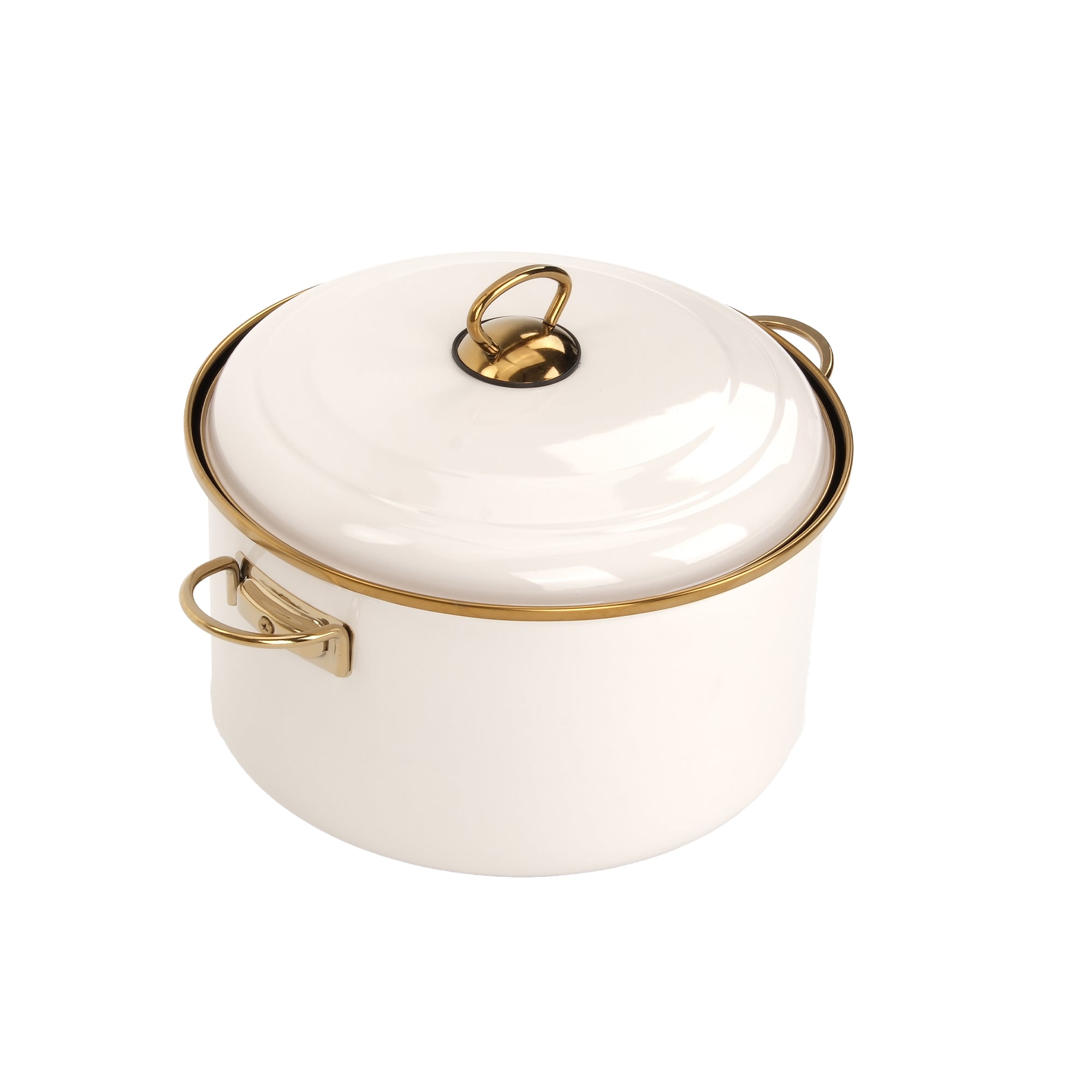 BONERA Academia Emaille Kochtopf mit Deckel – 18 / 20 / 22 / 24 cm | Induktionsgeeignet | Spülmaschinengeeignet | BPA-Frei